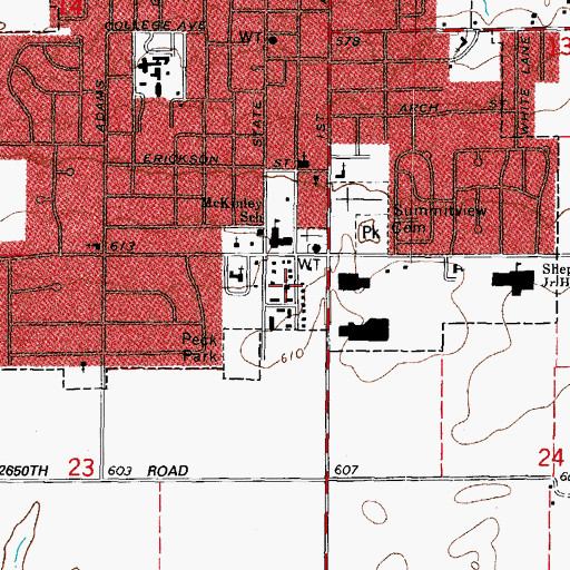 Topographic Map of Seventh Day Adventist Church, IL
