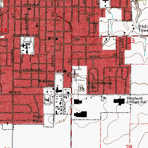 Topographic Map of South Side Church of the Nazarene, IL