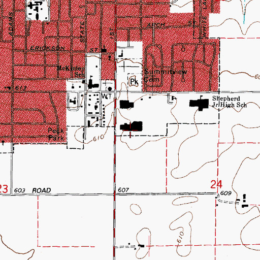 Topographic Map of South Towne Mall Shopping Center, IL