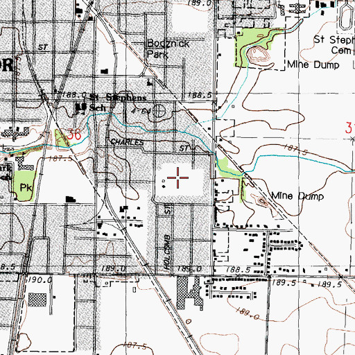Topographic Map of Southside Athletic Park, IL