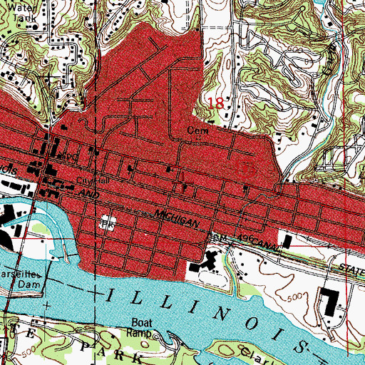 Topographic Map of Trinity Lutheran Church, IL