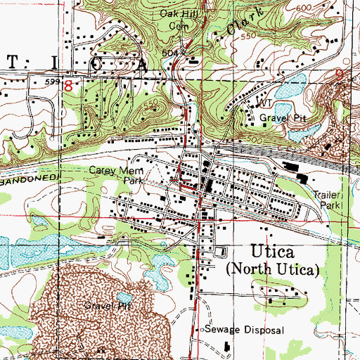 Topographic Map of Utica Elementary School, IL