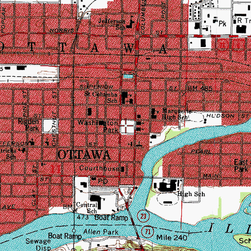 Topographic Map of Washington Park Historic District, IL