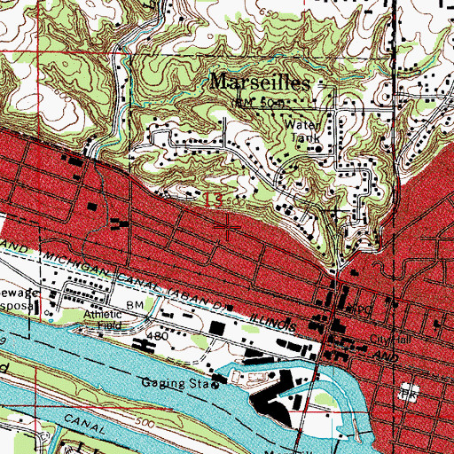 Topographic Map of Washington School (historical), IL