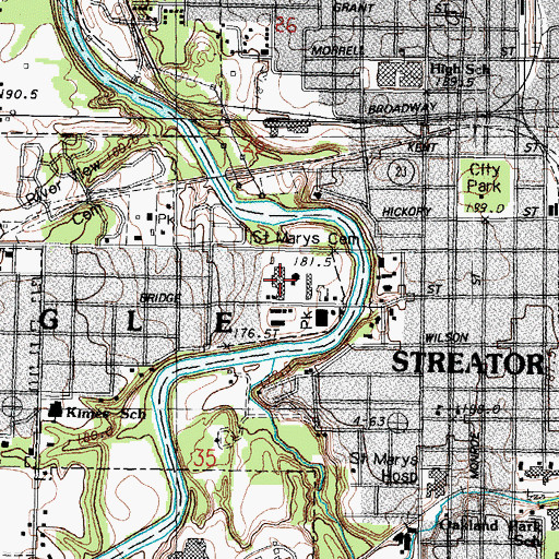 Topographic Map of Westgate Plaza Shopping Center, IL