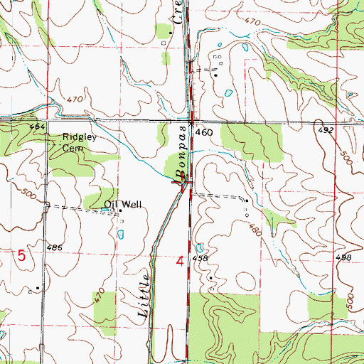 Topographic Map of Bee Branch, IL