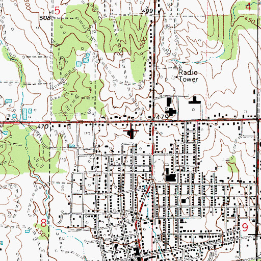Topographic Map of Bridgeport Grade School, IL