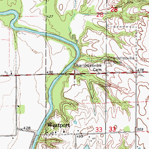 Topographic Map of Charlottsville (historical), IL