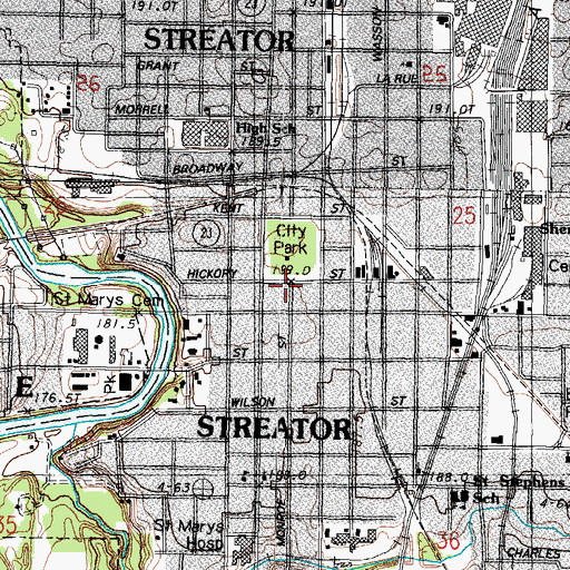Topographic Map of Streator Post Office, IL