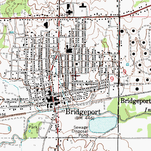 Topographic Map of Immaculate Conception Roman Catholic Church, IL