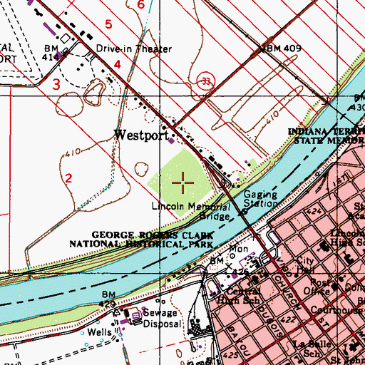 Topographic Map of Lincoln Trail State Memorial, IL