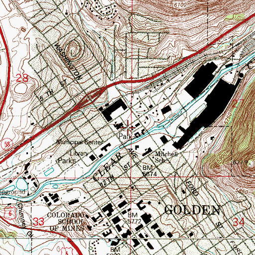 Topographic Map of Parfel Park, CO