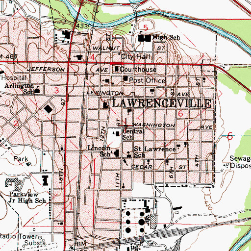 Topographic Map of Otterbein United Methodist Church, IL