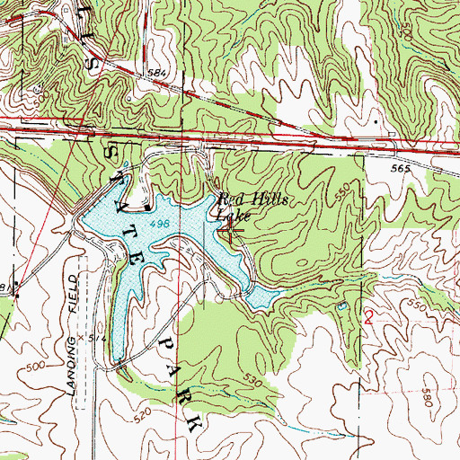 Topographic Map of Raccoon Ridge Campground, IL