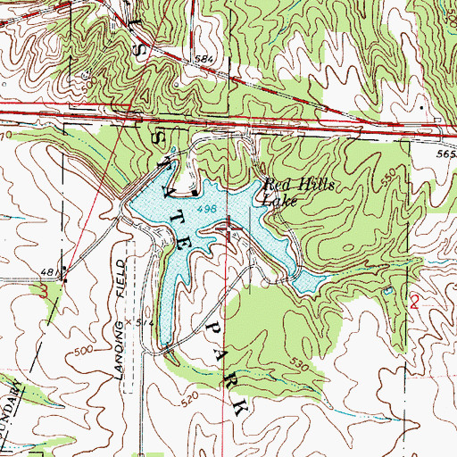 Topographic Map of Veterans Point Picnic Area, IL