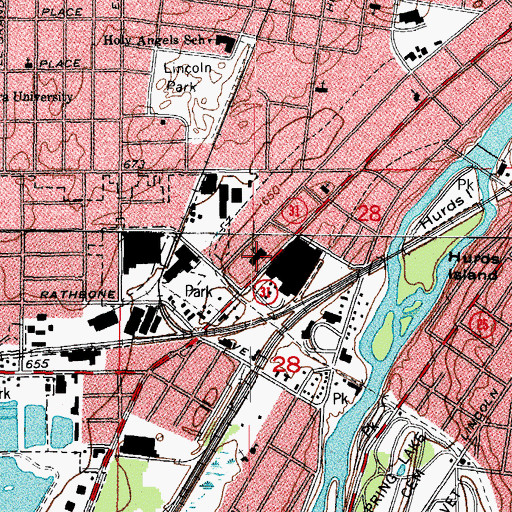 Topographic Map of Abraham Lincoln Elementary School, IL