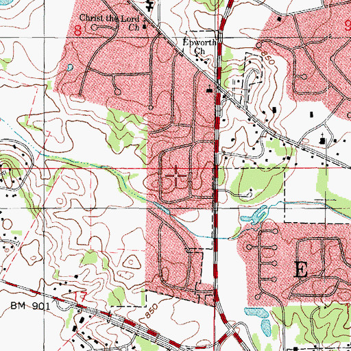 Topographic Map of Almora Heights, IL