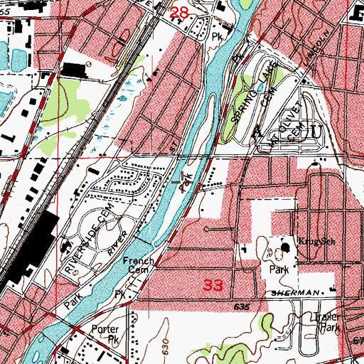 Topographic Map of Berman Park, IL