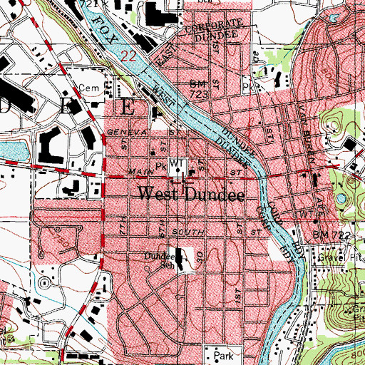 Topographic Map of Bethlehem Lutheran Church, IL