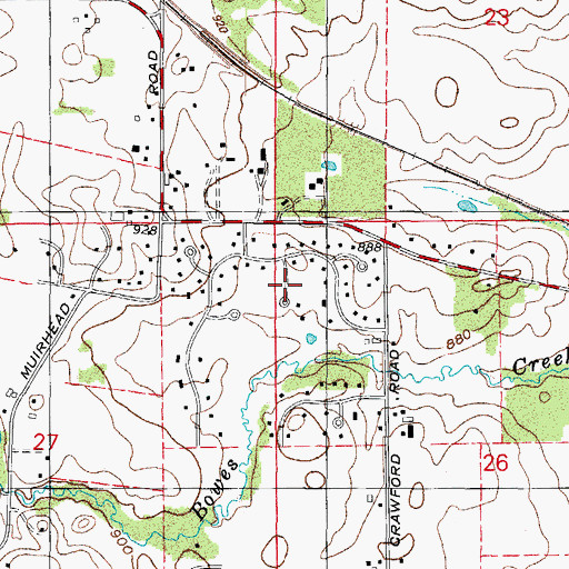 Topographic Map of Bowes Bend, IL