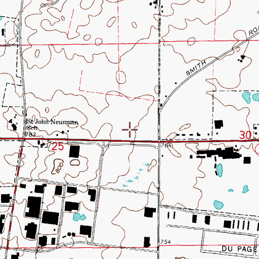 Topographic Map of Charlestowne Mall Shopping Center, IL