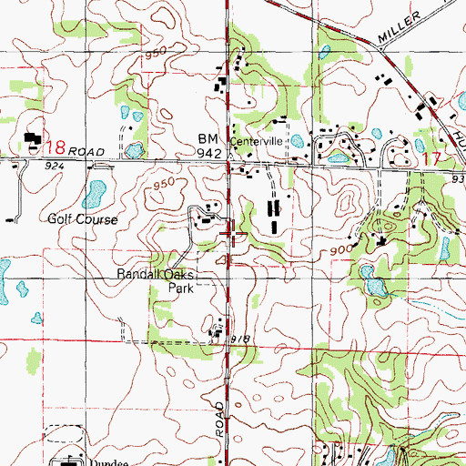 Topographic Map of Centerville School (historical), IL
