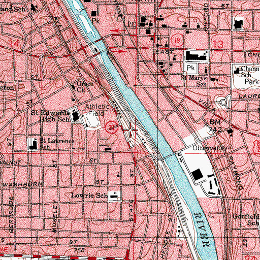 Topographic Map of Central Park, IL