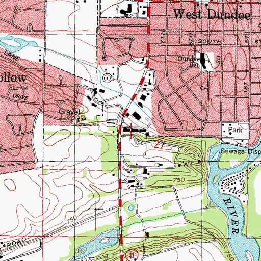 Topographic Map of Century Plaza Shopping Center, IL