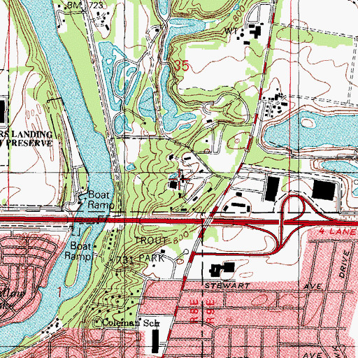 Topographic Map of Chicago Junior High School, IL