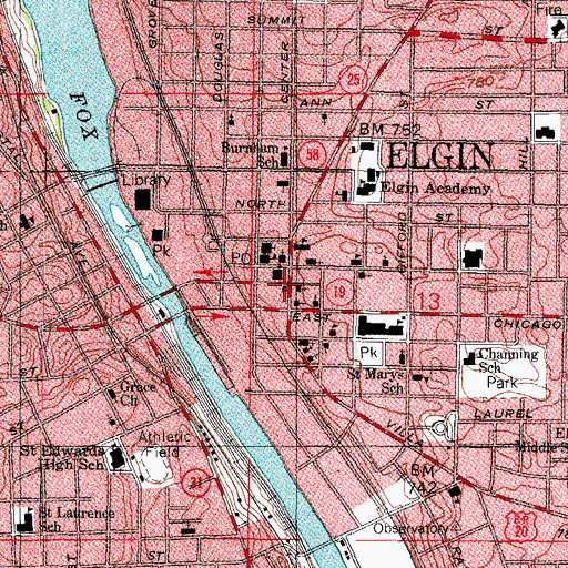 Topographic Map of Church of the Redeemer, IL