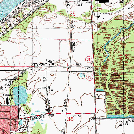 Topographic Map of Clintonville, IL