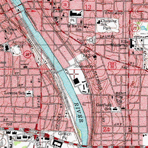 Topographic Map of Clock Tower Plaza Shopping Center, IL