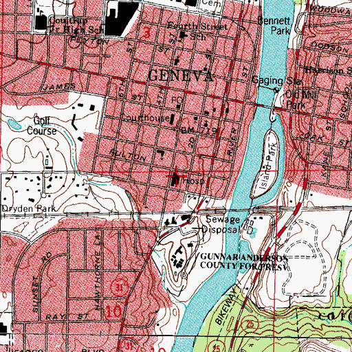 Topographic Map of Community Hospital (historical), IL