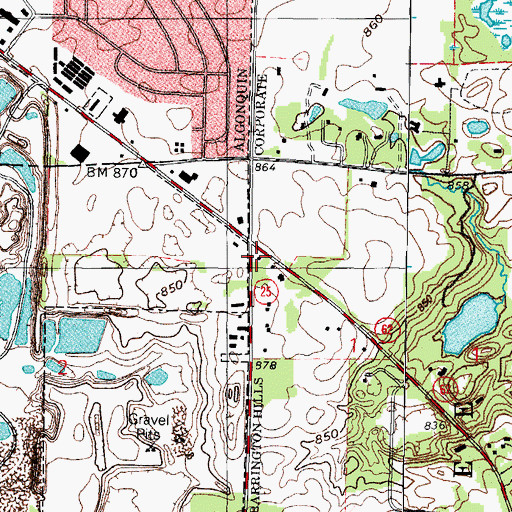 Topographic Map of Diercks School (historical), IL