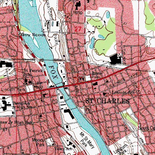 Topographic Map of Dunham Hunt Museum, IL
