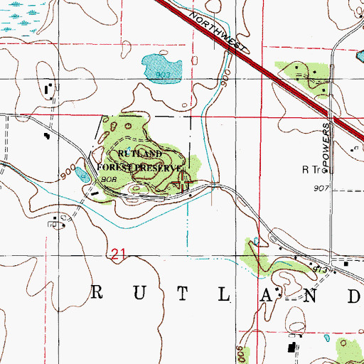 Topographic Map of Eakin School (historical), IL