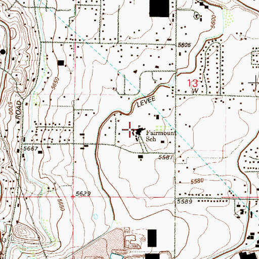Topographic Map of Fairmount Elementary School, CO