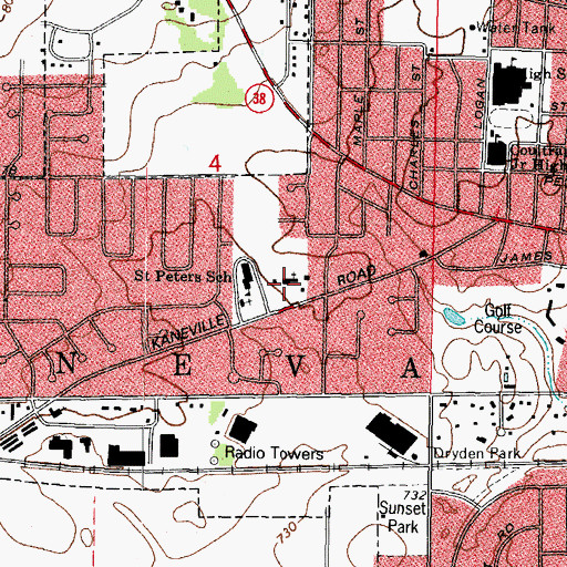 Topographic Map of Faith Lutheran Church, IL