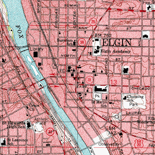 Topographic Map of Faith United Methodist Church, IL
