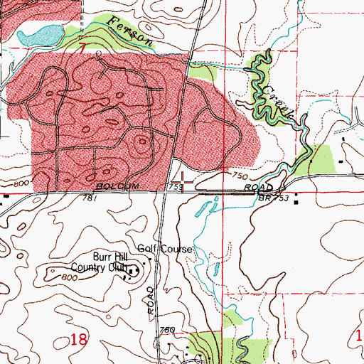 Topographic Map of Ferson Creek School, IL