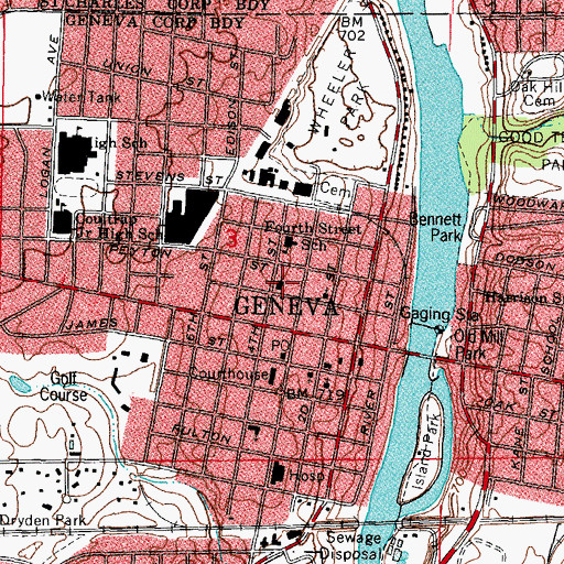 Topographic Map of First Congregational Church, IL