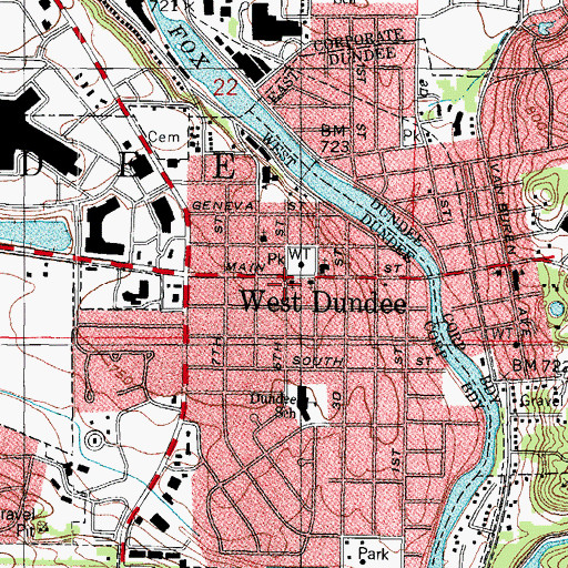 Topographic Map of First Congregational Church, IL