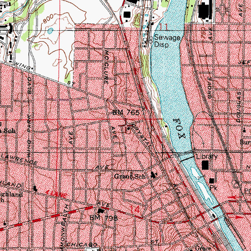 Topographic Map of First Missionary Baptist Church, IL