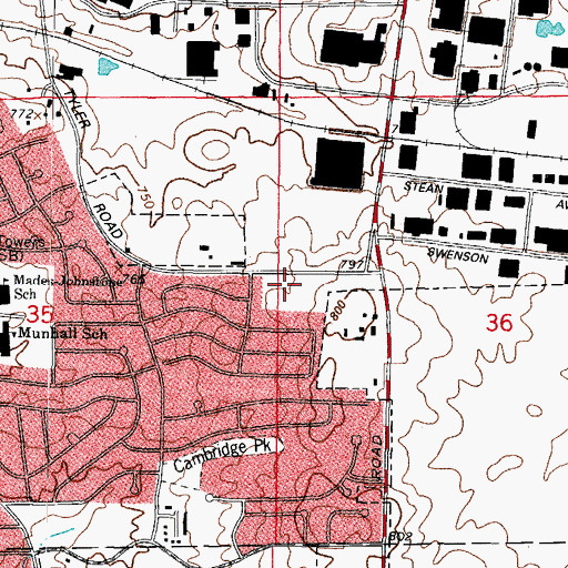 Topographic Map of Fox Ridge School, IL