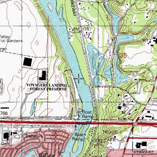 Topographic Map of Fox River Business Plaza, IL