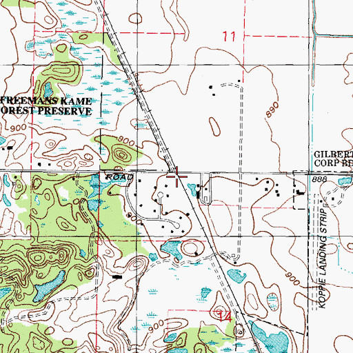 Topographic Map of Freeman, IL