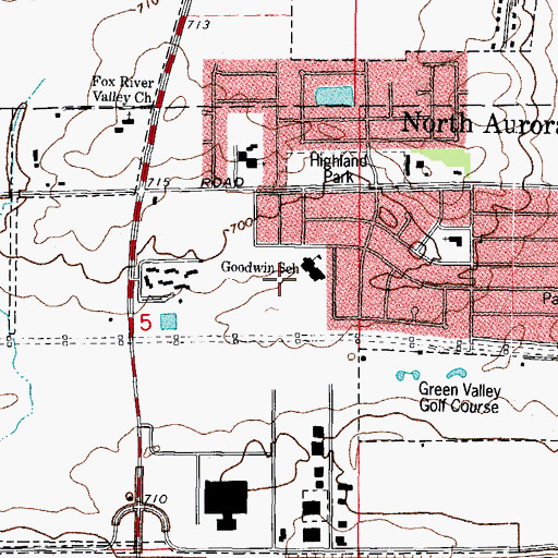 Topographic Map of Goodwin Park, IL