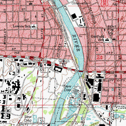 Topographic Map of Marie Grolich Park, IL