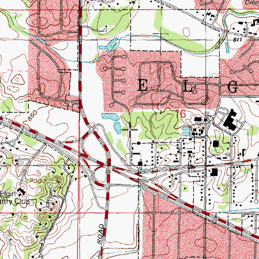 Topographic Map of Hawthorne Park, IL