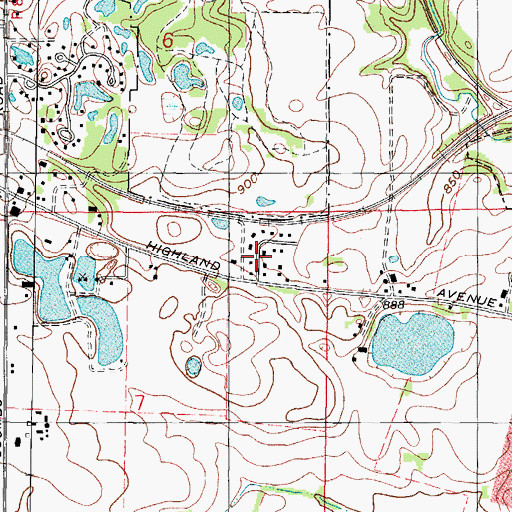 Topographic Map of Highland Haven, IL